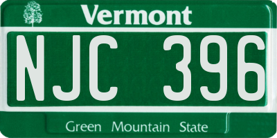 VT license plate NJC396