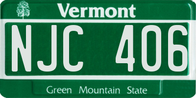 VT license plate NJC406