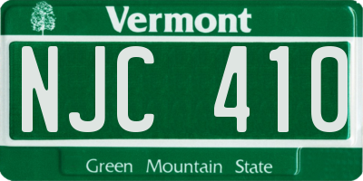 VT license plate NJC410