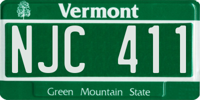 VT license plate NJC411