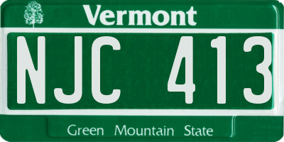 VT license plate NJC413