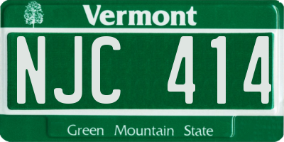 VT license plate NJC414
