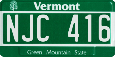 VT license plate NJC416