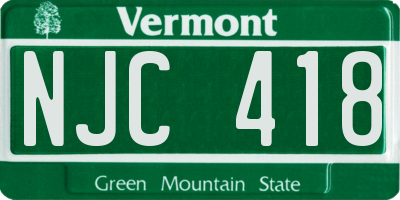VT license plate NJC418