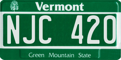 VT license plate NJC420