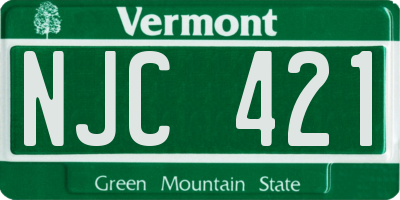 VT license plate NJC421