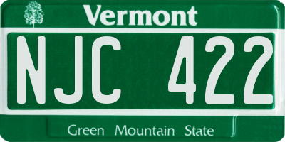 VT license plate NJC422
