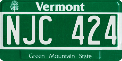 VT license plate NJC424