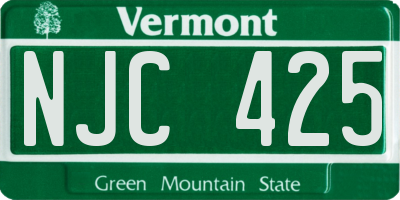 VT license plate NJC425