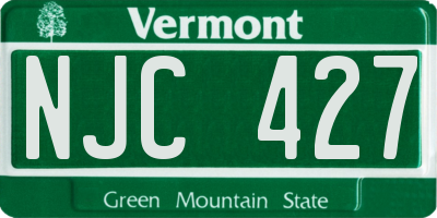 VT license plate NJC427