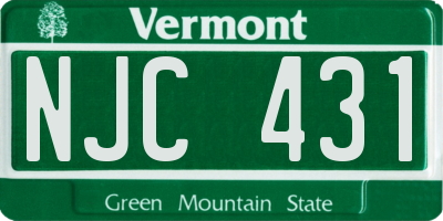 VT license plate NJC431