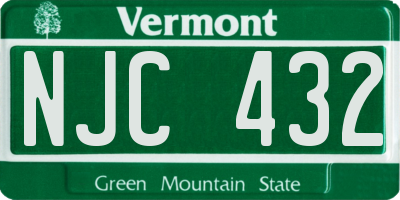 VT license plate NJC432