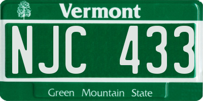 VT license plate NJC433