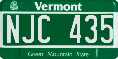 VT license plate NJC435