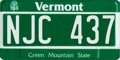 VT license plate NJC437