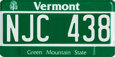 VT license plate NJC438