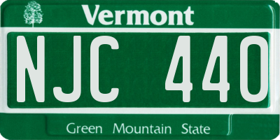 VT license plate NJC440