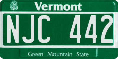 VT license plate NJC442