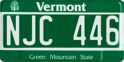 VT license plate NJC446