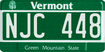 VT license plate NJC448