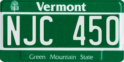 VT license plate NJC450