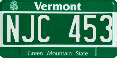 VT license plate NJC453