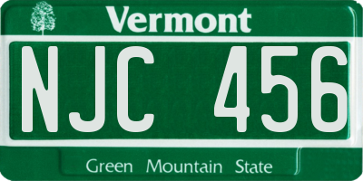 VT license plate NJC456
