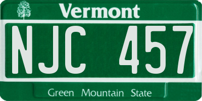 VT license plate NJC457