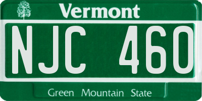 VT license plate NJC460