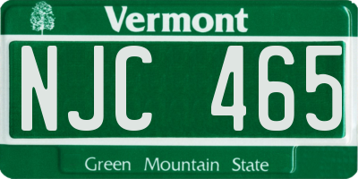 VT license plate NJC465
