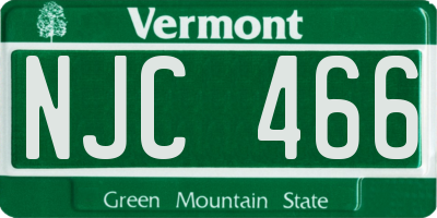 VT license plate NJC466