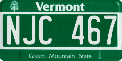 VT license plate NJC467