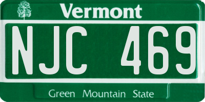 VT license plate NJC469