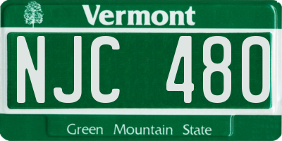 VT license plate NJC480