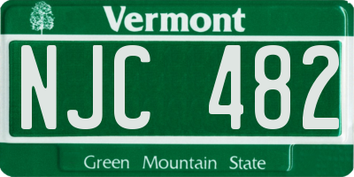 VT license plate NJC482