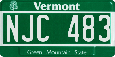 VT license plate NJC483