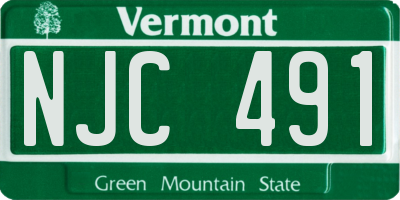 VT license plate NJC491