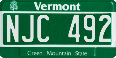 VT license plate NJC492