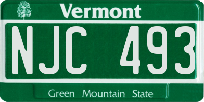 VT license plate NJC493