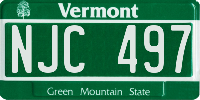 VT license plate NJC497