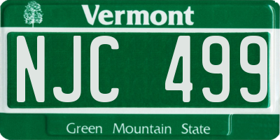 VT license plate NJC499