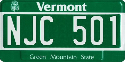 VT license plate NJC501