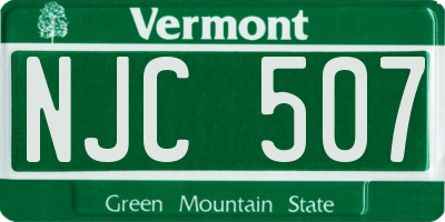 VT license plate NJC507
