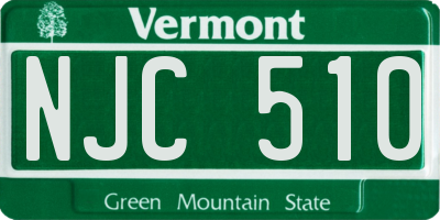 VT license plate NJC510
