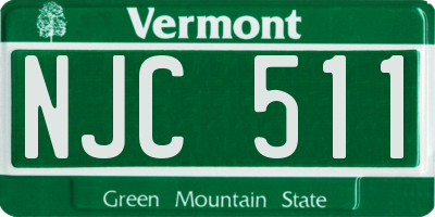 VT license plate NJC511