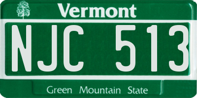 VT license plate NJC513