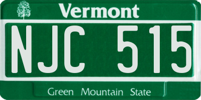 VT license plate NJC515