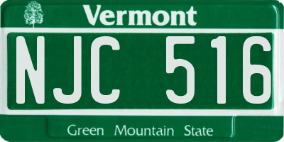 VT license plate NJC516