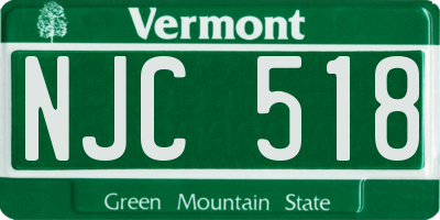 VT license plate NJC518