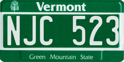 VT license plate NJC523